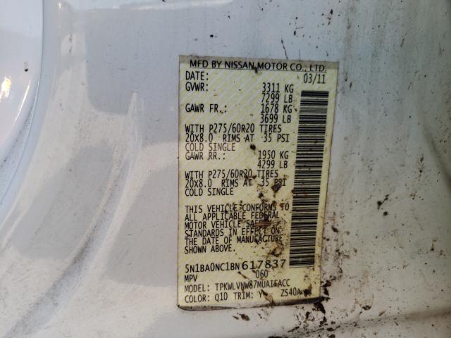 Photo 9 VIN: 5N1BA0NC1BN617837 - NISSAN ARMADA SV 