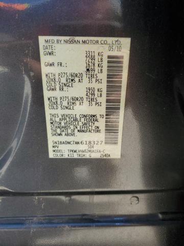 Photo 12 VIN: 5N1BA0NC7AN618327 - NISSAN ARMADA SE 