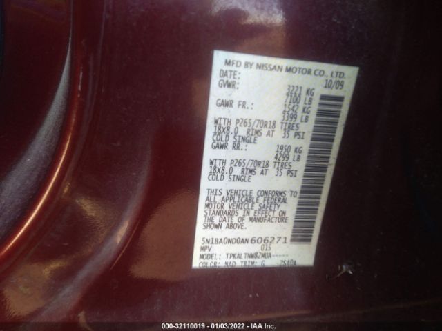 Photo 8 VIN: 5N1BA0ND0AN606271 - NISSAN ARMADA 