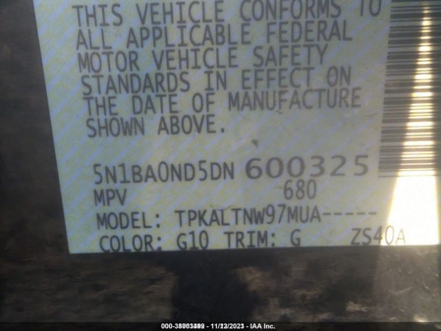 Photo 8 VIN: 5N1BA0ND5DN600325 - NISSAN ARMADA 