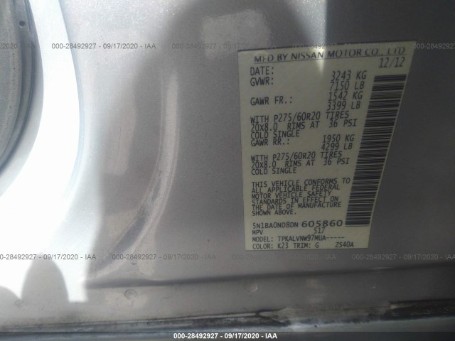 Photo 8 VIN: 5N1BA0ND8DN605860 - NISSAN ARMADA 