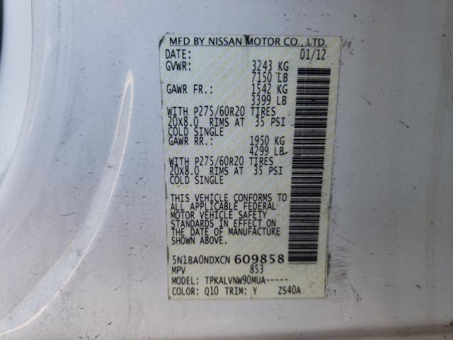 Photo 13 VIN: 5N1BA0NDXCN609858 - NISSAN ARMADA SV 