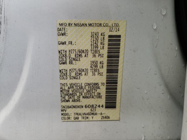 Photo 9 VIN: 5N1BA0NDXEN608244 - NISSAN ARMADA SV 