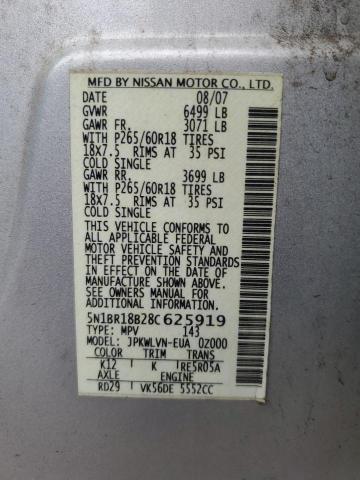 Photo 12 VIN: 5N1BR18B28C625919 - NISSAN PATHFINDER 