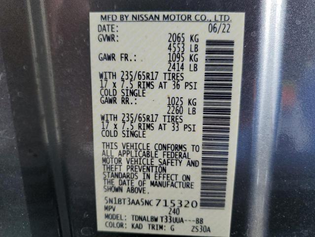 Photo 12 VIN: 5N1BT3AA5NC715320 - NISSAN ROGUE S 