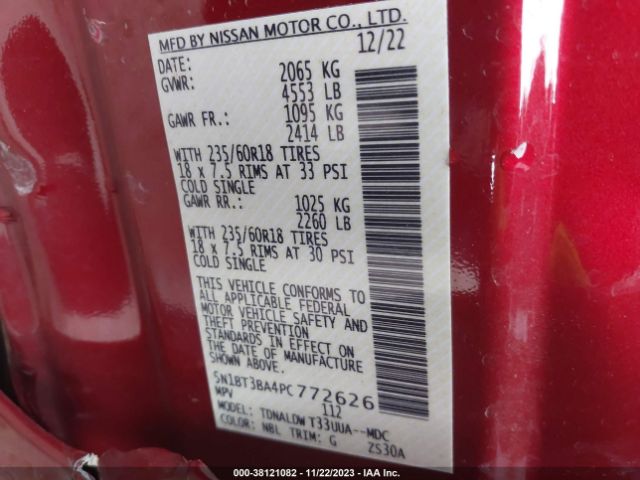 Photo 8 VIN: 5N1BT3BA4PC772626 - NISSAN ROGUE 