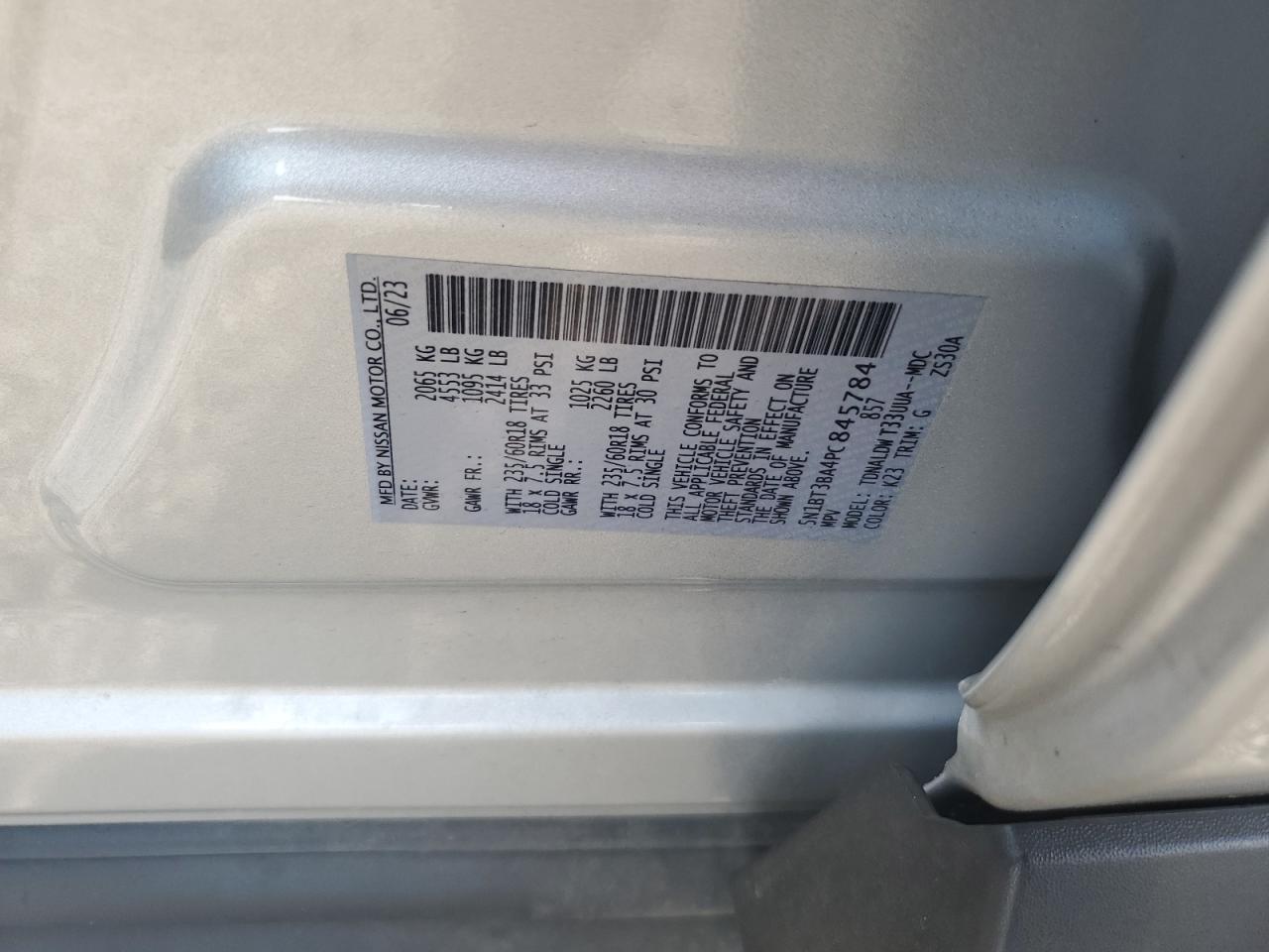 Photo 17 VIN: 5N1BT3BA4PC845784 - NISSAN ROGUE 