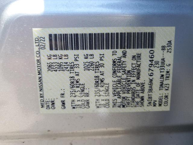 Photo 12 VIN: 5N1BT3BA6NC679460 - NISSAN ROGUE 