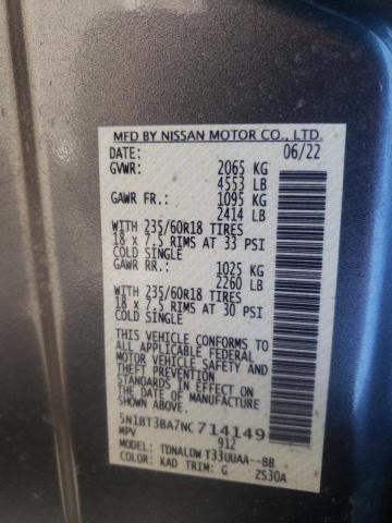 Photo 13 VIN: 5N1BT3BA7NC714149 - NISSAN ROGUE SV 