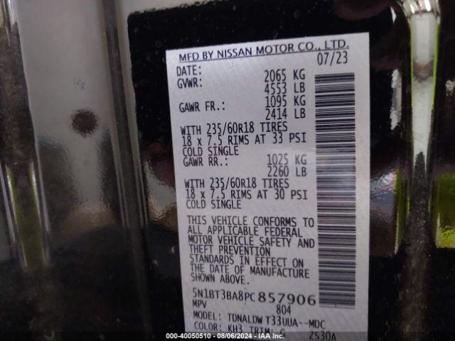 Photo 8 VIN: 5N1BT3BA8PC857906 - NISSAN ROGUE 