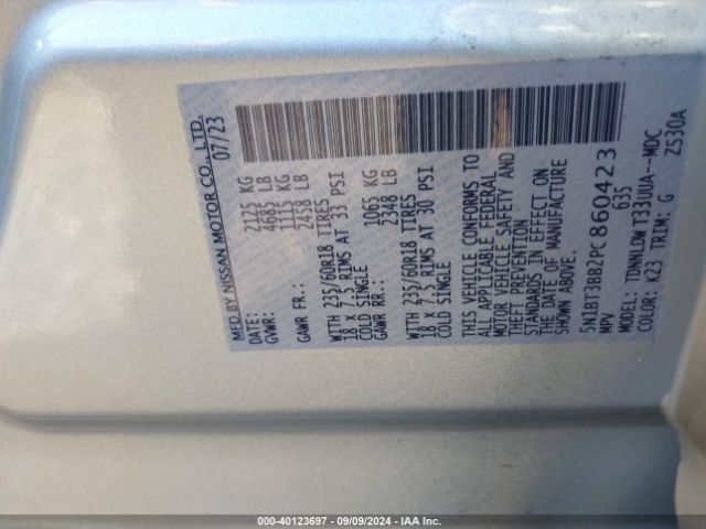 Photo 8 VIN: 5N1BT3BB2PC860423 - NISSAN ROGUE 