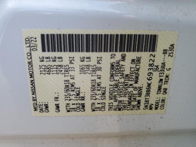 Photo 12 VIN: 5N1BT3BB6NC693822 - NISSAN ROGUE 