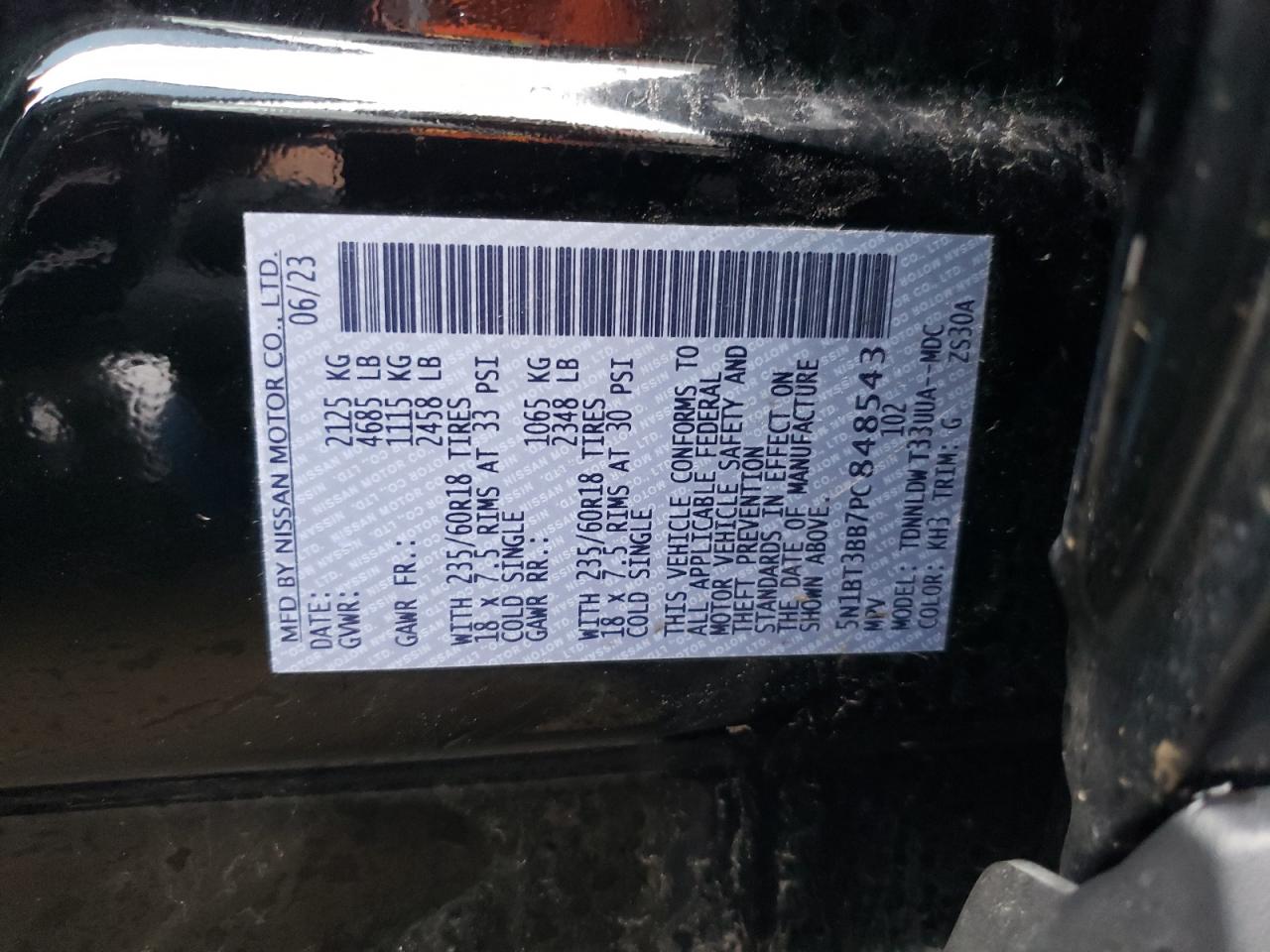 Photo 11 VIN: 5N1BT3BB7PC848543 - NISSAN ROGUE 