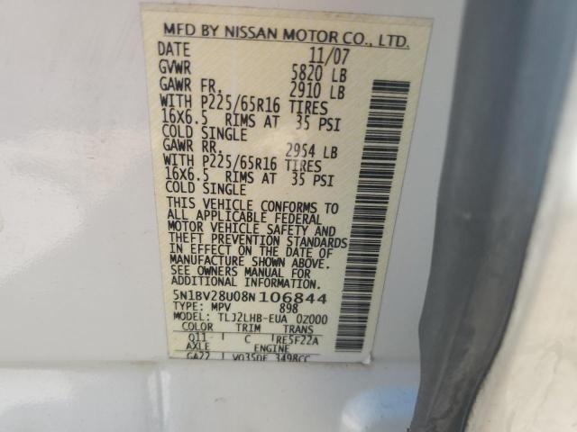 Photo 12 VIN: 5N1BV28U08N106844 - NISSAN QUEST S 