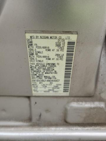 Photo 12 VIN: 5N1BV28U14N344907 - NISSAN QUEST 