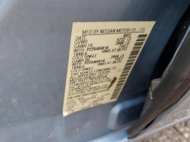 Photo 12 VIN: 5N1BV28U24N310328 - NISSAN QUEST S 