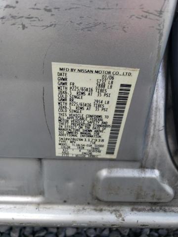 Photo 12 VIN: 5N1BV28U26N117938 - NISSAN QUEST 