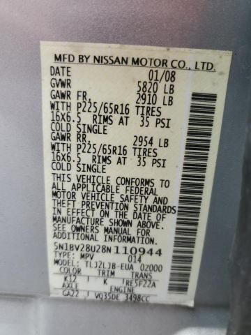 Photo 11 VIN: 5N1BV28U28N110944 - NISSAN QUEST 