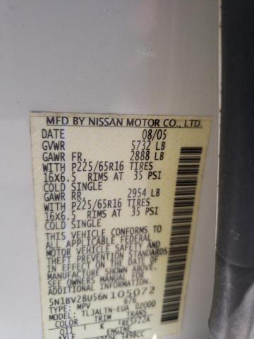 Photo 9 VIN: 5N1BV28U56N105072 - NISSAN QUEST S 