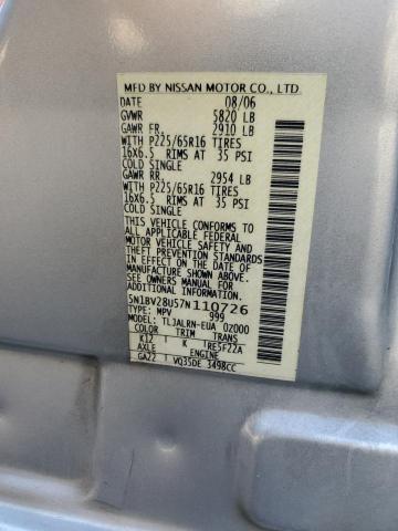 Photo 12 VIN: 5N1BV28U57N110726 - NISSAN QUEST 