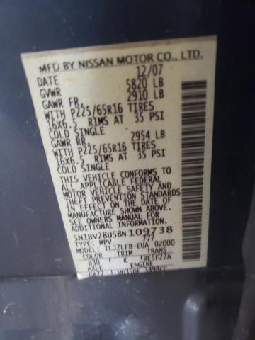 Photo 12 VIN: 5N1BV28U58N109738 - NISSAN QUEST S 