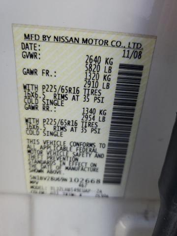 Photo 12 VIN: 5N1BV28U69N102668 - NISSAN QUEST S 