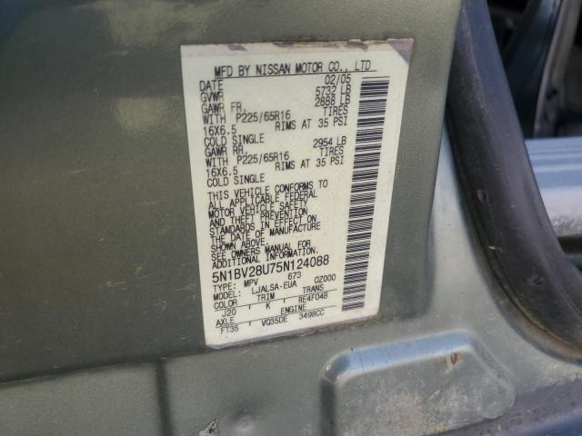 Photo 11 VIN: 5N1BV28U75N124088 - NISSAN QUEST S 