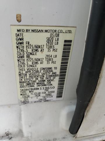 Photo 13 VIN: 5N1BV28U88N119650 - NISSAN QUEST S 