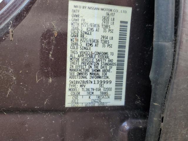 Photo 12 VIN: 5N1BV28U97N139999 - NISSAN QUEST 