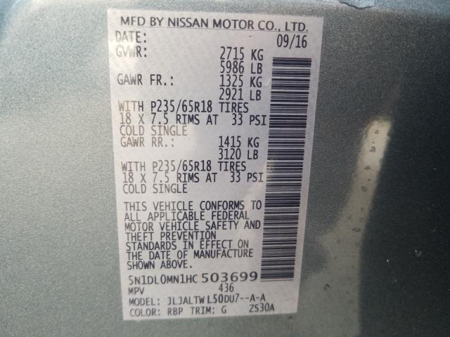 Photo 9 VIN: 5N1DL0MN1HC503699 - INFINITI QX60 