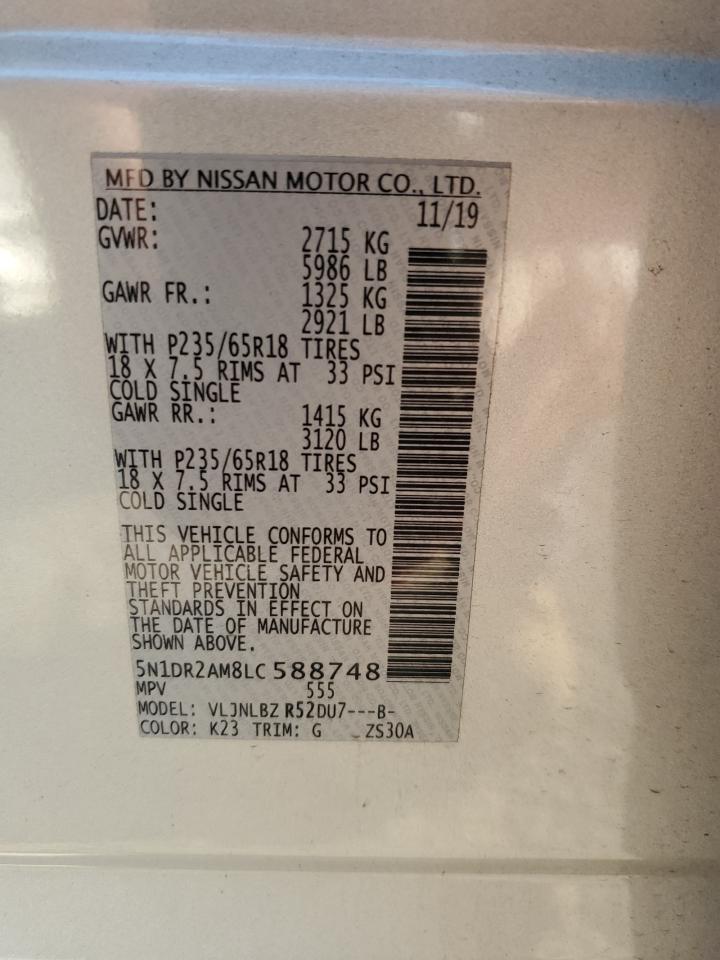 Photo 11 VIN: 5N1DR2AM8LC588748 - NISSAN PATHFINDER 