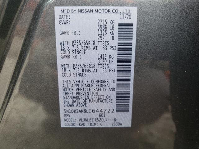 Photo 9 VIN: 5N1DR2AM8LC644722 - NISSAN PATHFINDER 