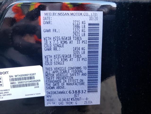 Photo 9 VIN: 5N1DR2AN6LC638832 - NISSAN PATHFINDER 