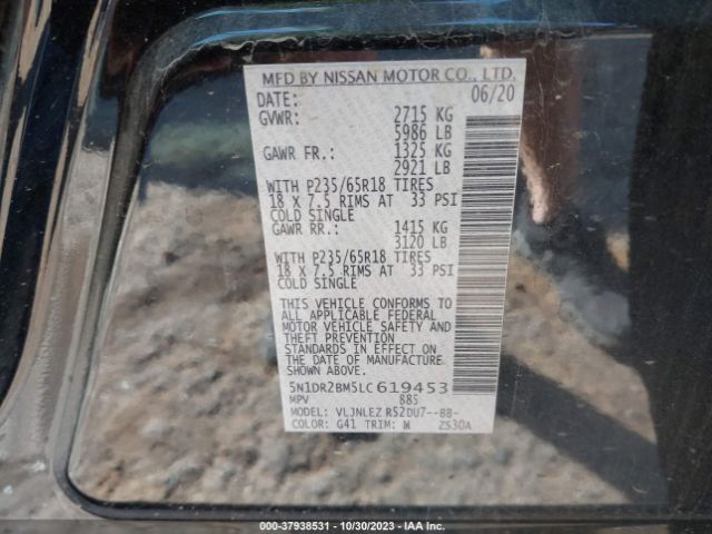 Photo 8 VIN: 5N1DR2BM5LC619353 - NISSAN PATHFINDER 