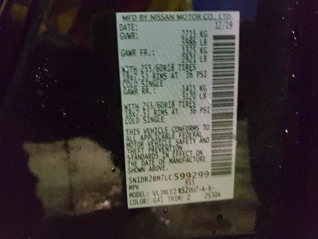 Photo 9 VIN: 5N1DR2BM7LC599299 - NISSAN PATHFINDER 