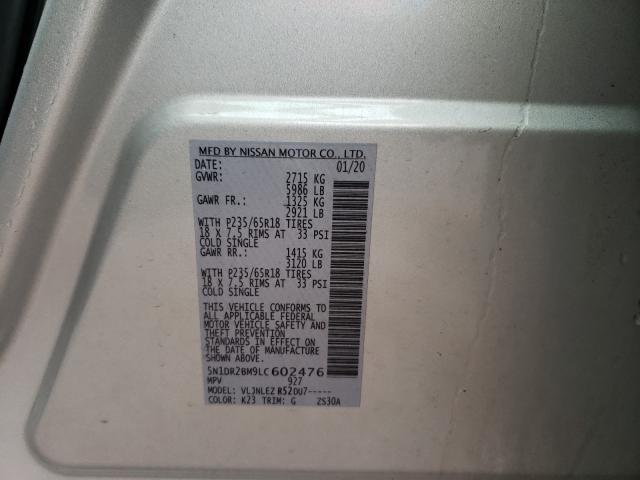 Photo 9 VIN: 5N1DR2BM9LC602476 - NISSAN PATHFINDER 