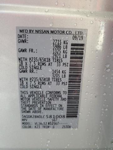 Photo 9 VIN: 5N1DR2BN0LC581008 - NISSAN PATHFINDER 