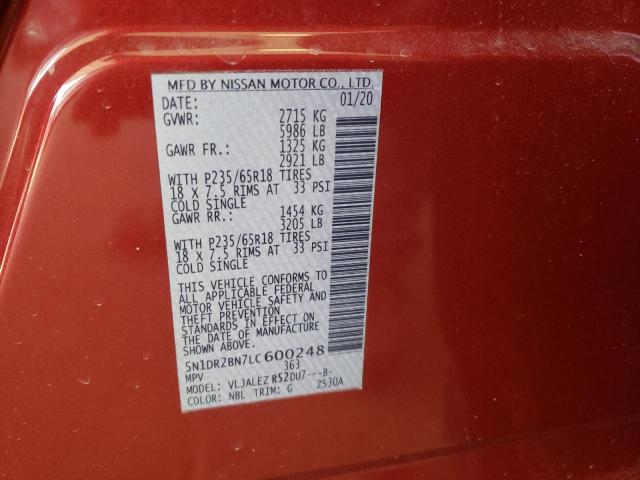 Photo 9 VIN: 5N1DR2BN7LC600248 - NISSAN PATHFINDER 