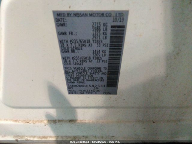 Photo 8 VIN: 5N1DR2BN9LC582531 - NISSAN PATHFINDER 