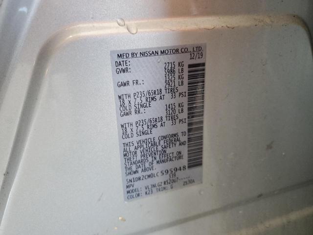 Photo 12 VIN: 5N1DR2CM0LC595948 - NISSAN PATHFINDER 