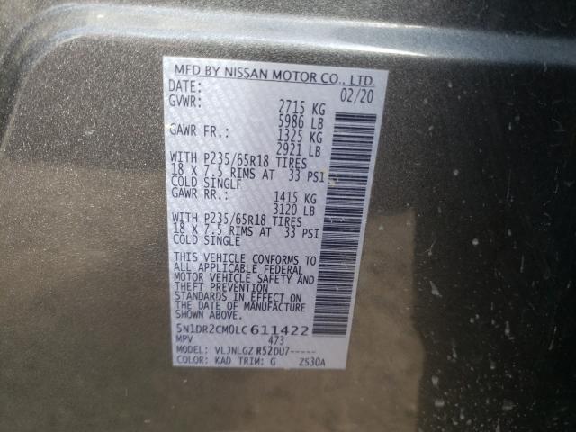 Photo 9 VIN: 5N1DR2CM0LC611422 - NISSAN PATHFINDER 