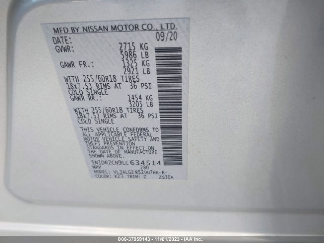 Photo 8 VIN: 5N1DR2CN9LC634514 - NISSAN PATHFINDER 