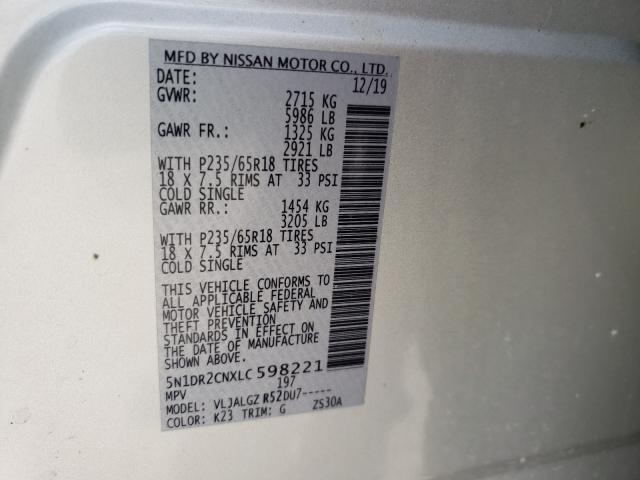 Photo 9 VIN: 5N1DR2CNXLC598221 - NISSAN PATHFINDER 