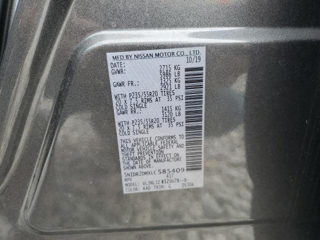 Photo 12 VIN: 5N1DR2DMXLC585409 - NISSAN PATHFINDER 