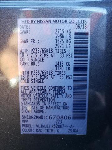 Photo 12 VIN: 5N1DR2MM0JC670806 - NISSAN PATHFINDER 