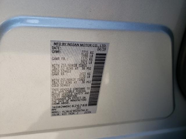 Photo 9 VIN: 5N1DR2MM0KC626788 - NISSAN PATHFINDER 