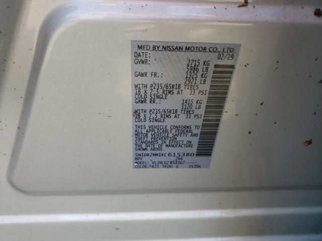 Photo 9 VIN: 5N1DR2MM1KC615380 - NISSAN PATHFINDER 