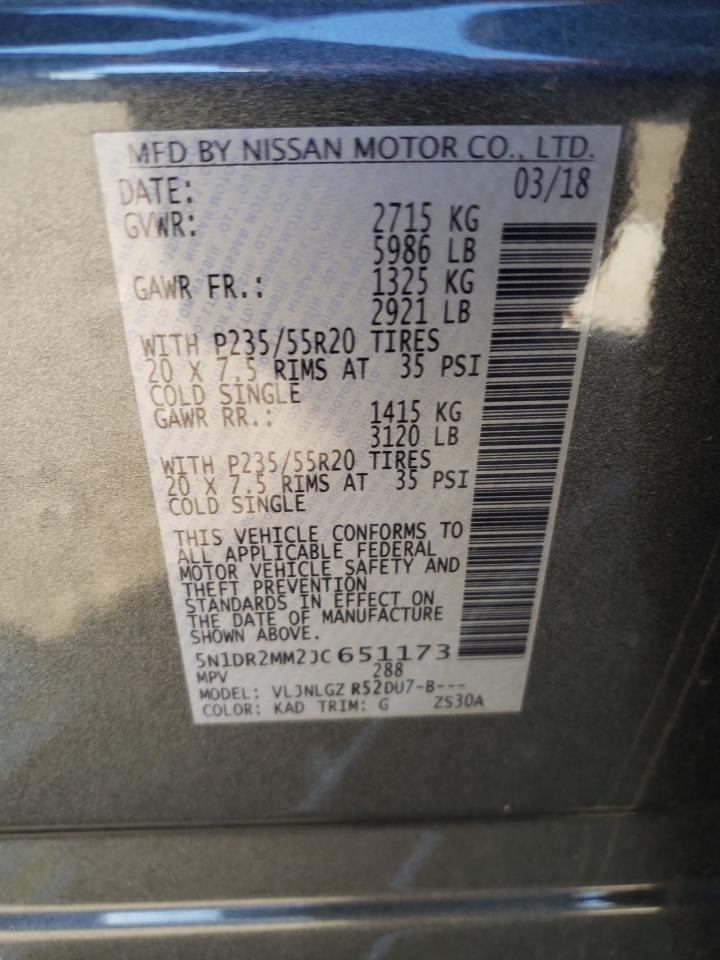 Photo 11 VIN: 5N1DR2MM2JC651173 - NISSAN PATHFINDER 