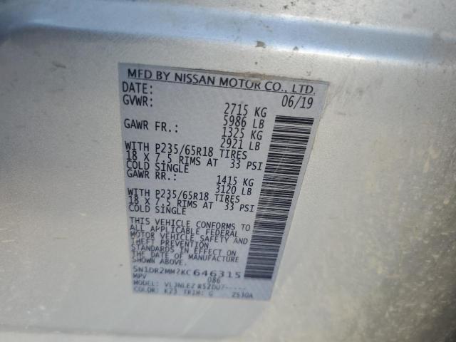 Photo 13 VIN: 5N1DR2MM2KC646315 - NISSAN PATHFINDER 