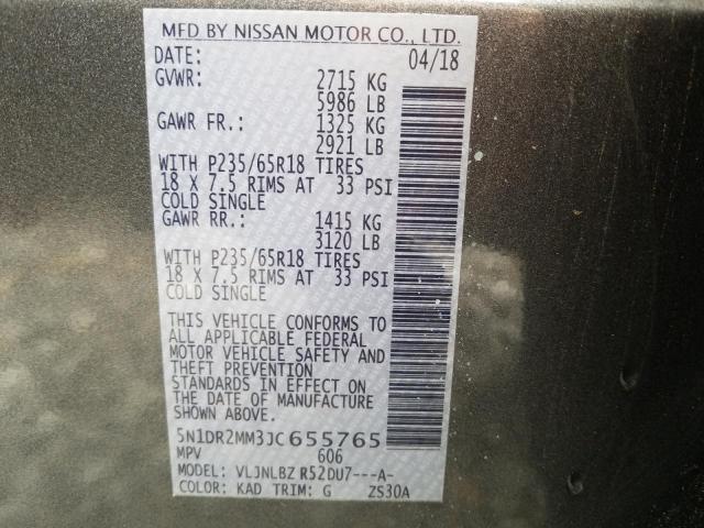 Photo 9 VIN: 5N1DR2MM3JC655765 - NISSAN PATHFINDER 